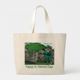 jumbo tote. Lycklig St. Patrick's Day. Jumbo Tygkasse