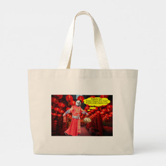 jumbo tote. Nya året för kinesiska lycklig: panda/ Tygkasse