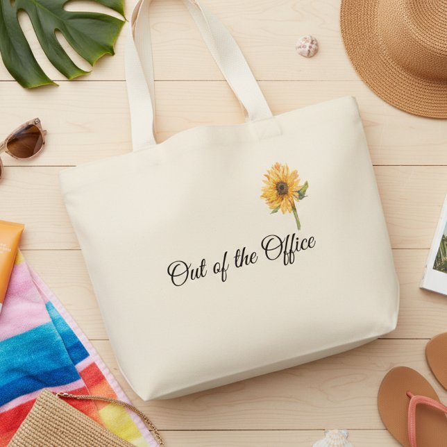 Jumbo Tote Övernattning Utanför Kontoret Solros Tygkasse (Skapare uppladdad)