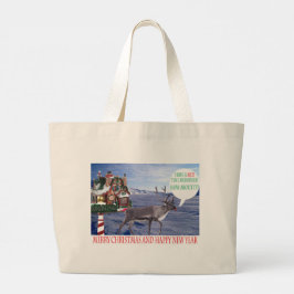 jumbo tote, renar från god jul gott nytt år jumbo tygkasse