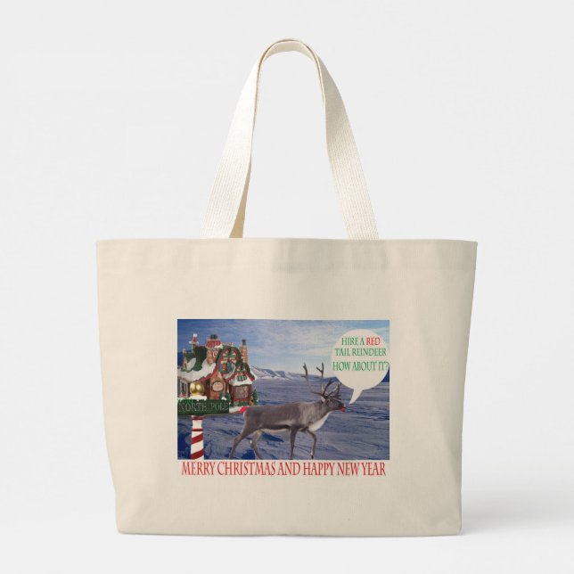 jumbo tote, renar från god jul gott nytt år jumbo tygkasse (Baksida)