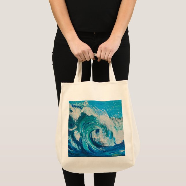 Jumbo Tote "Wave of Emotion" Tygkasse (Framsida (produkt))