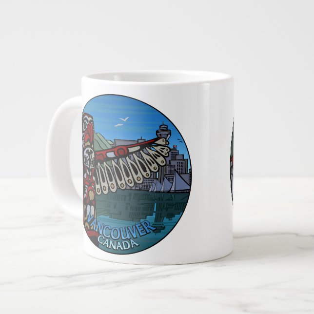 Jumbo Vancouver Coffee Mugg Native Art Landmark Ko Jumbo Mugg (Framsida vänster)
