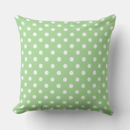Jumbo White Polka dots på Apple Grönt Kudde