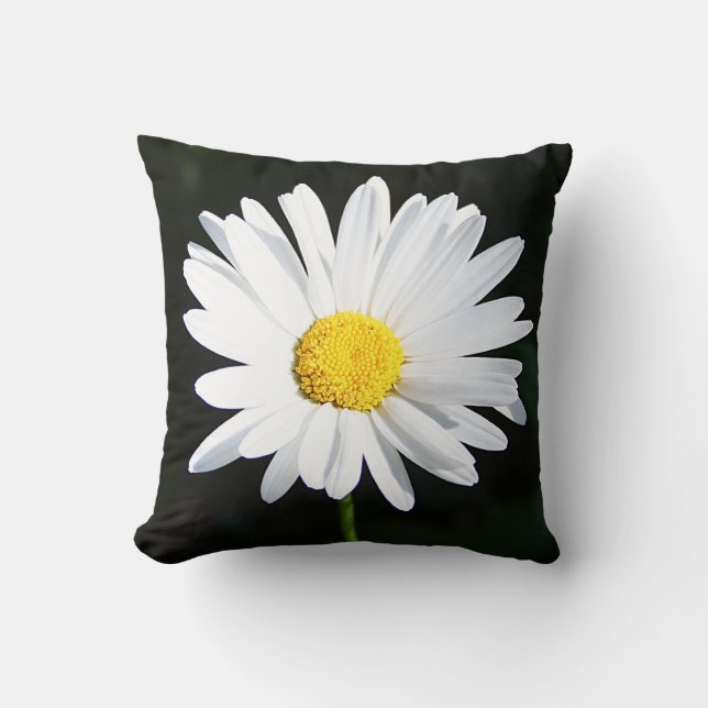 Jumbo White Shasta Daisy Flower Pillow Kudde (Framsida)