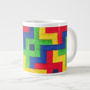 Jumbokaffe Mugg i färglöst lappverksdesign Jumbo Mugg