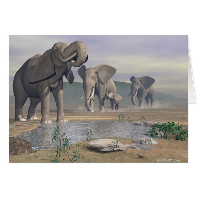 Jumbon som bevattnar hål hälsningskort (Framsidan Horizontal)