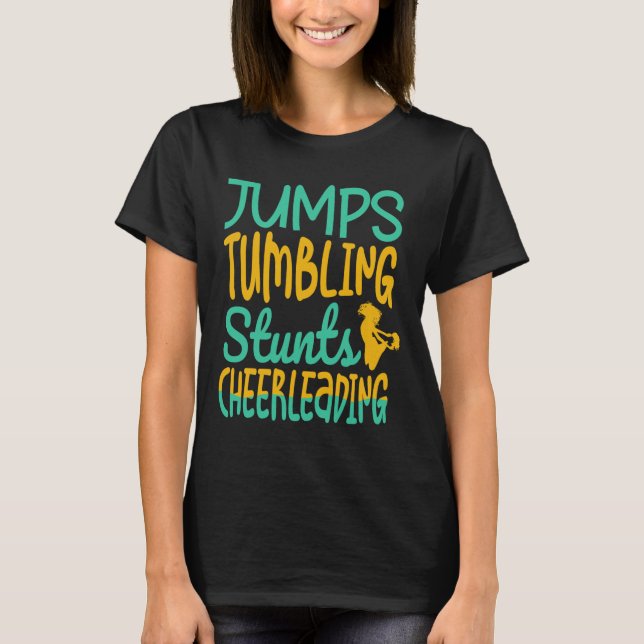 Jumbs Tumbling Stunts Cheerleeading Cheer Cheerlea T Shirt (Framsida)