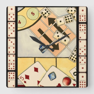 Jumded Assortment of Games of Chance Fyrkantig Klocka