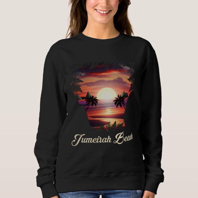 Jumeirah Beach Vibrant Sunset  Dubai United Arab E T Shirt (Framsida)