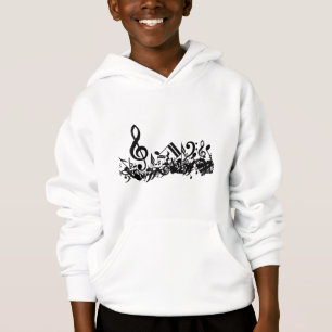 Jumered Musik noter Hoodie Tröja