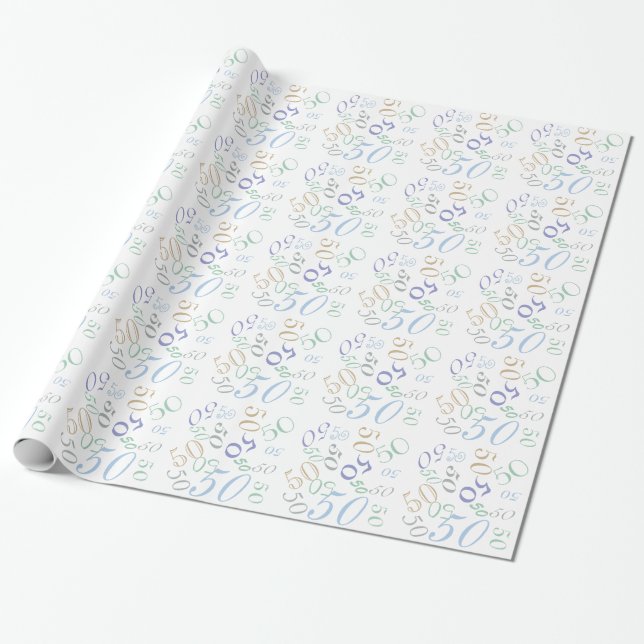 Jumered Numbers CHANGE AGE Birthday Typography Presentpapper (Utrullad)