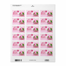 Jump and Play Birthday Invitation Photo Card  Adressetikett