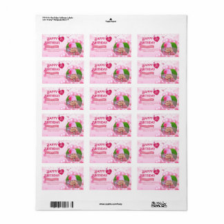 Jump and Play Birthday Invitation Photo Card Adressetikett