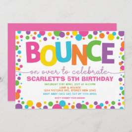 Jump Birthday Bounhus Trampoline Party Inbjudningar