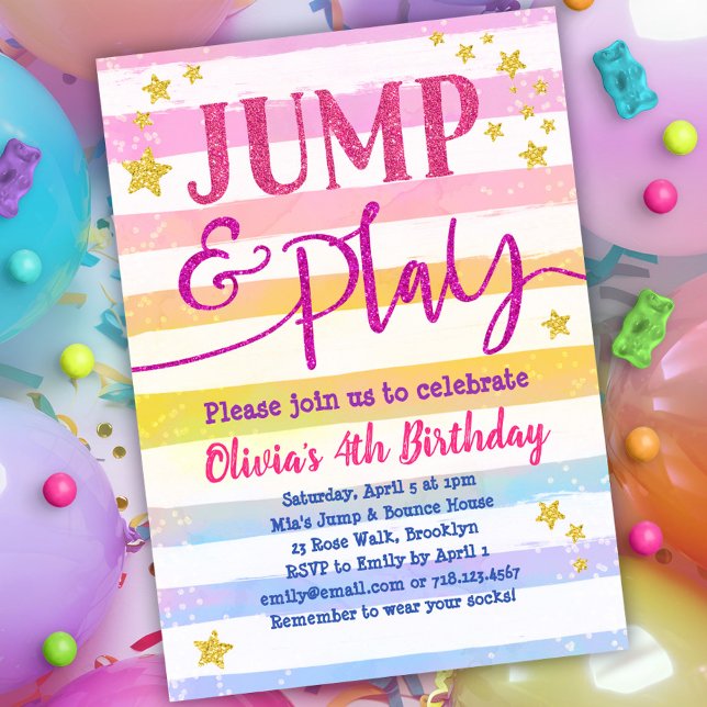 Jump Birthday Call Girls Jump & Play Party Inbjudningar (Skapare uppladdad)