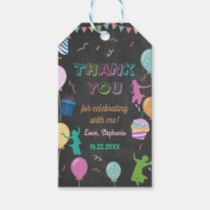 Jump Birthday Chalkboard Kid Trampoline Party Presentetikett
