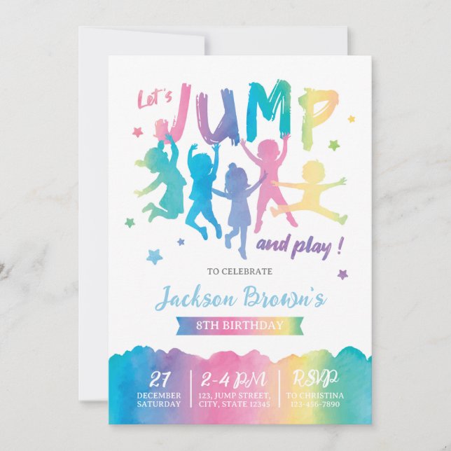 Jump Birthday-inbjudan Inbjudningar (Framsida)