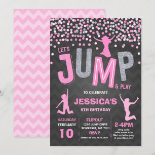 Jump Birthday-inbjudan, jump Trampoline Party Inbjudningar