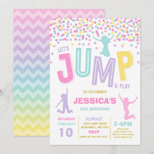 Jump Birthday-inbjudan, jump Trampoline Party Inbjudningar