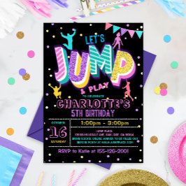 Jump Birthday-inbjudan: Jumping Trampoline Party Inbjudningar