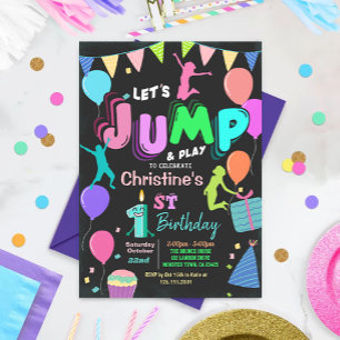 Jump Birthday-inbjudan: Jumping Trampoline Party Inbjudningar