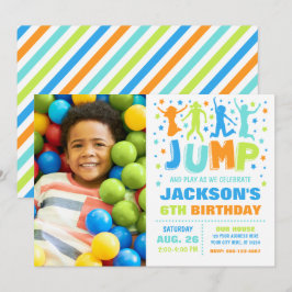 Jump Birthday-inbjudan, Trampoline Bouning House Inbjudningar