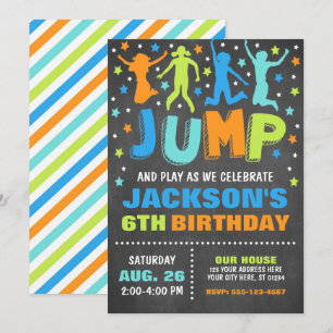 Jump Birthday-inbjudan, Trampoline Bouning House Inbjudningar