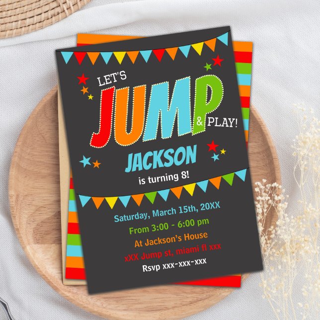 Jump Birthday-inbjudningar Inbjudningar (Jump Birthday Invitations)