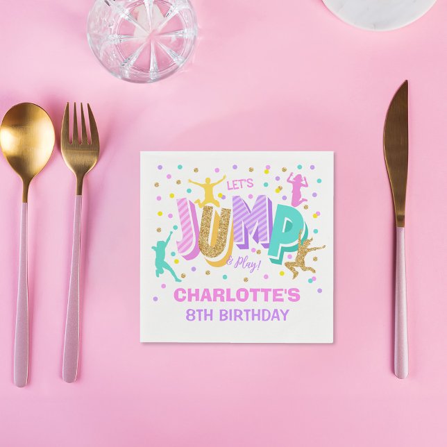 Jump Birthday Personlig Napkins Pappersservett (Skapare uppladdad)