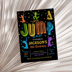 Jump Birthday Trampoline Party-inbjudan Inbjudningar