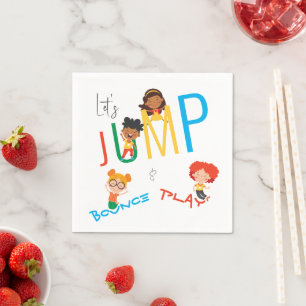 Jump Bounds Play Trampoline Park Party födelsedag Pappersservett