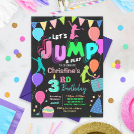 Jump Bounds Trampoline Park Birthday-inbjudan Inbjudningar