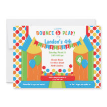 Jump Bouni House Trampoline Birthday-inbjudan