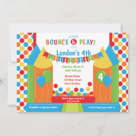 Jump Bouni House Trampoline Birthday-inbjudan Inbjudningar