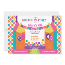 Jump Bouni House Trampoline Birthday-inbjudan
