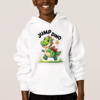 Jump Dino - Hovring för lekfull Tecknad T Shirt