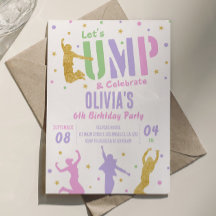 Jump Födelsedagsfest inbjudan Trampoline Park