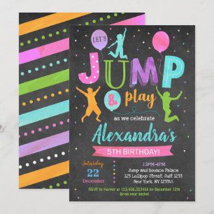 Jump House Trampoline Park Birthday-inbjudningar Inbjudningar