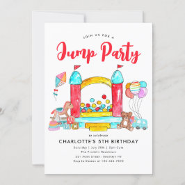 Jump Party Bounhuset Trampoline Park Birthday Inbjudningar