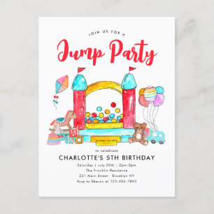Jump Party Bounhuset Trampoline Park Birthday Vykort