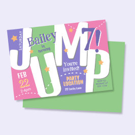 Jump Party Cute Girls Pastel Vår Birthday Inbjudningar