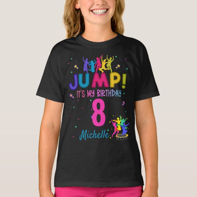 Jump Party Det är min födelsedag Trampoline Bount T Shirt (Framsida)