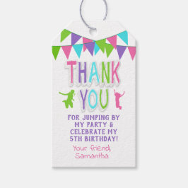 Jump party studsar rosa teal lila-förmånstagg presentetikett