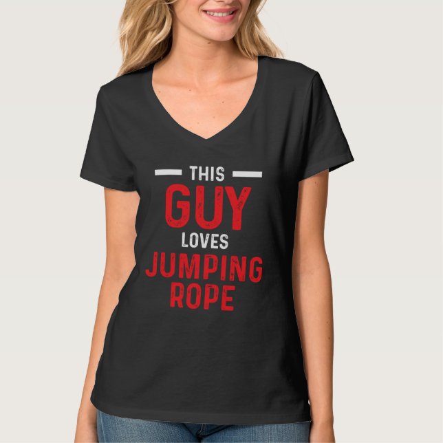 Jump Rope Loves Skipping Jumping Roping Workout T Shirt (Framsida)