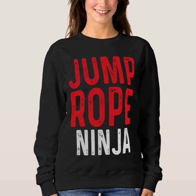 Jump Rope Ninja Skipping Jumping Roping Workout T Shirt (Framsida)