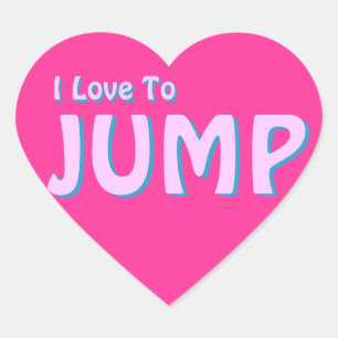 Jump Sticker Hjärtformat Klistermärke