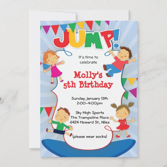 JUMP! Trampoline Bounce House Gym Inbjudan (Framsida)
