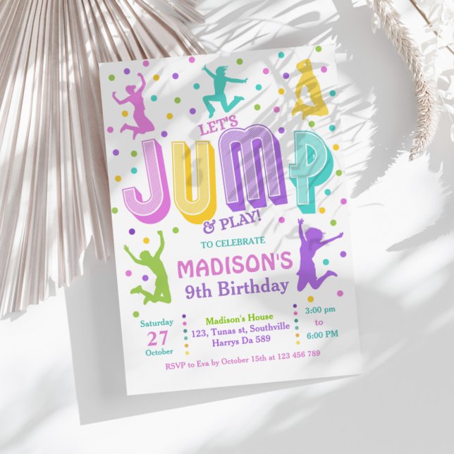 Jump Trampoline Park Födelsedagsfest inbjudan (Skapare uppladdad)