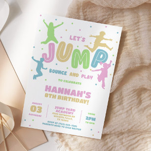 Jump Trampoline Park-Födelsedagsfest Inbjudningar